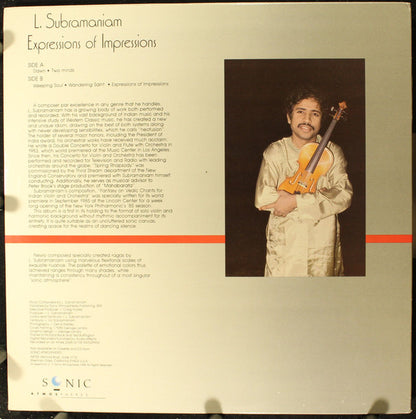 L. Subramaniam : Expressions Of Impressions (LP)