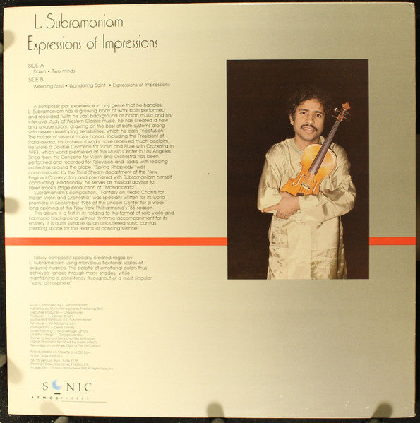L. Subramaniam : Expressions Of Impressions (LP)