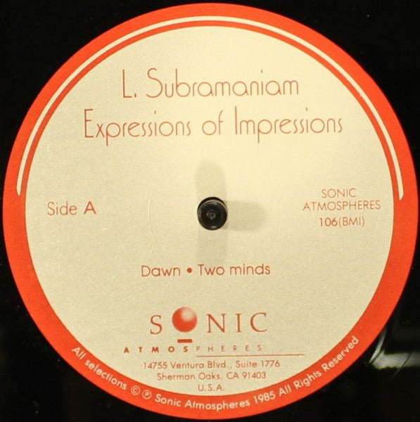 L. Subramaniam : Expressions Of Impressions (LP)