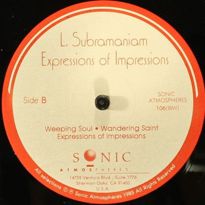 L. Subramaniam : Expressions Of Impressions (LP)