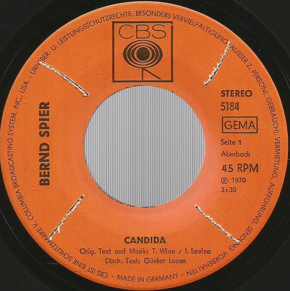 Bernd Spier : Candida (7", Single)