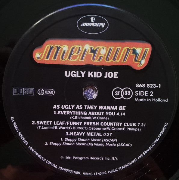Ugly Kid Joe : As Ugly As They Wanna Be (12", Album, EP)
