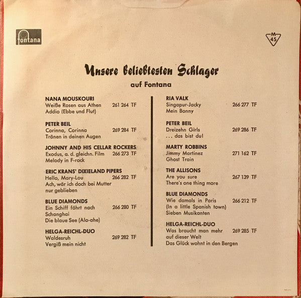 Tony Lang (2) Und Die Melocantas : Heut' War Ich Bei Der Frieda (7", Single, Mono)
