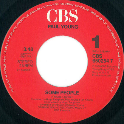 Paul Young : Some People (7", Single)