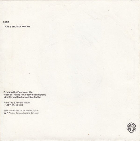 Fleetwood Mac : Sara (7", Single)