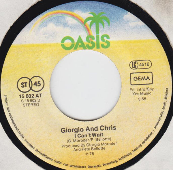 Giorgio Moroder And Chris Bennett : Love's In You »Love's In Me« (7", Single)