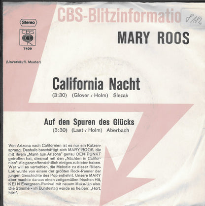 Mary Roos : California Nacht (7", Single)