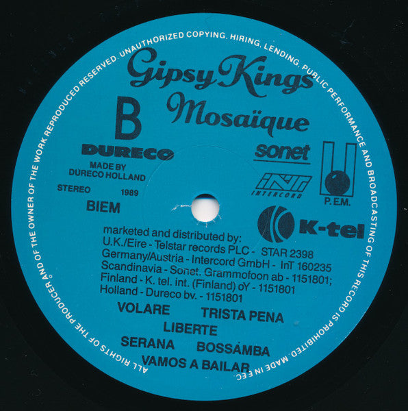 Gipsy Kings : Mosaique (LP, Album, LC)