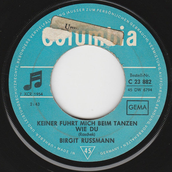 Birgit Rüßmann : Keiner Führt Mich Beim Tanzen Wie Du (7", Single)