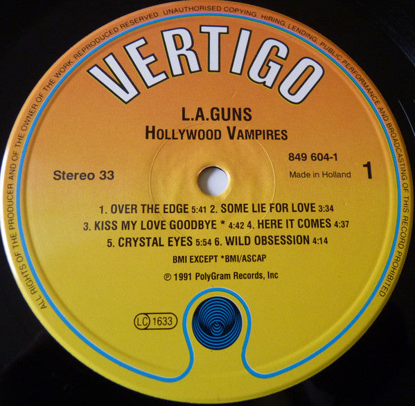 L.A. Guns : Hollywood Vampires (LP, Album, 3-D)