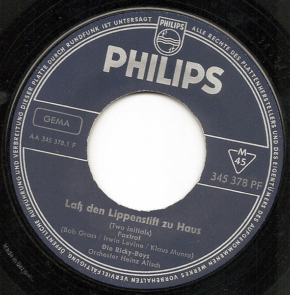 Die Ricky-Boys* : Laß Den Lippenstift Zu Haus (7", Single, Mono)