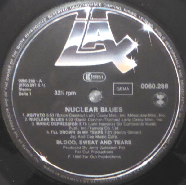 Blood Sweat & Tears* feat. David Clayton Thomas* : Nuclear Blues (LP, Album)