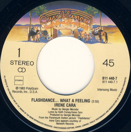 Irene Cara : Flashdance... What A Feeling (7", Single)