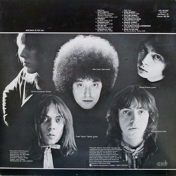 MC5 : Back In The USA (LP, Album, RE)