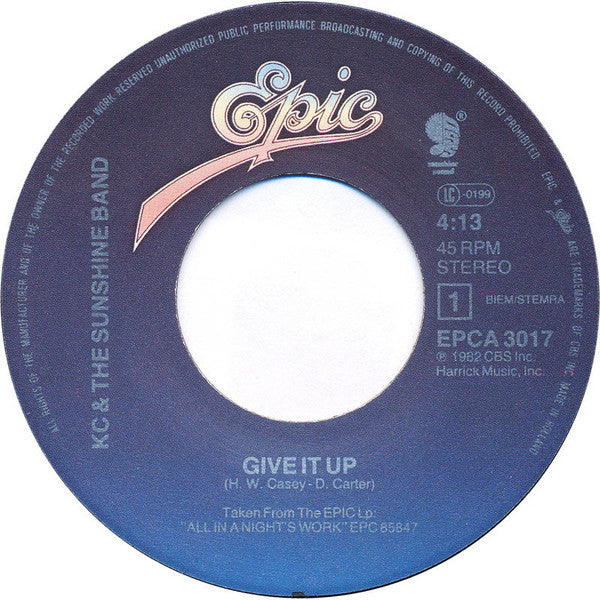 KC & The Sunshine Band : Give It Up (7", Single)