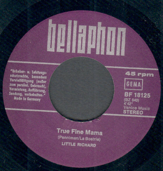 Little Richard : Lucille / True Fine Mama (7", Single)
