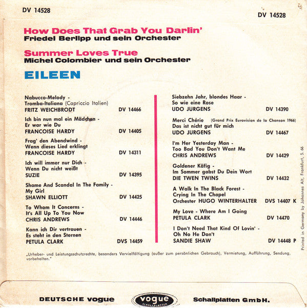 Eileen (2) : How Does That Grab You Darlin' (7", Single)