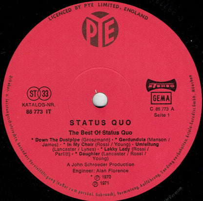 Status Quo : The Best Of Status Quo (LP, Comp)
