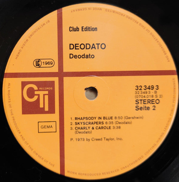 Deodato* : Also Sprach Zarathustra (LP, Comp, Club)