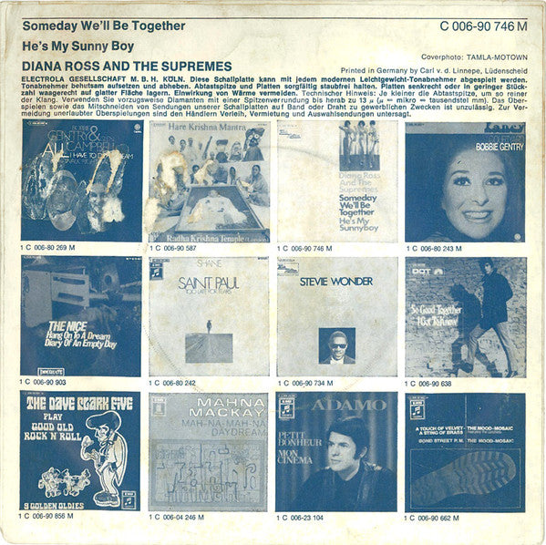 Diana Ross And The Supremes* : Someday We'll Be Together / He's My Sunnyboy (7", Single, Mono)
