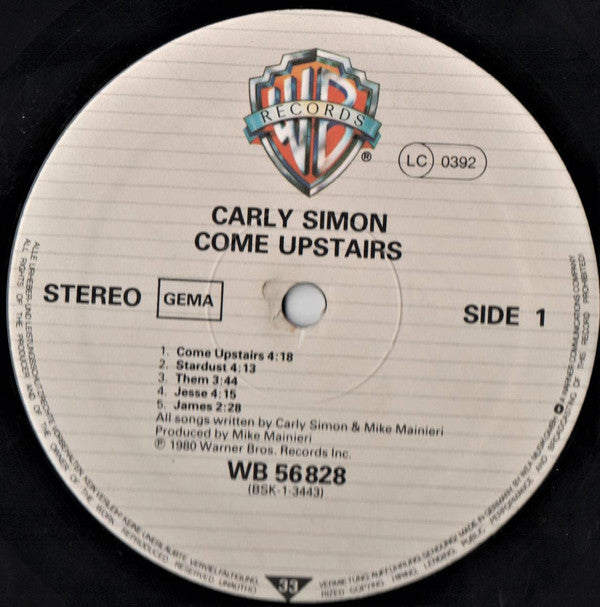 Carly Simon : Come Upstairs (LP, Album)