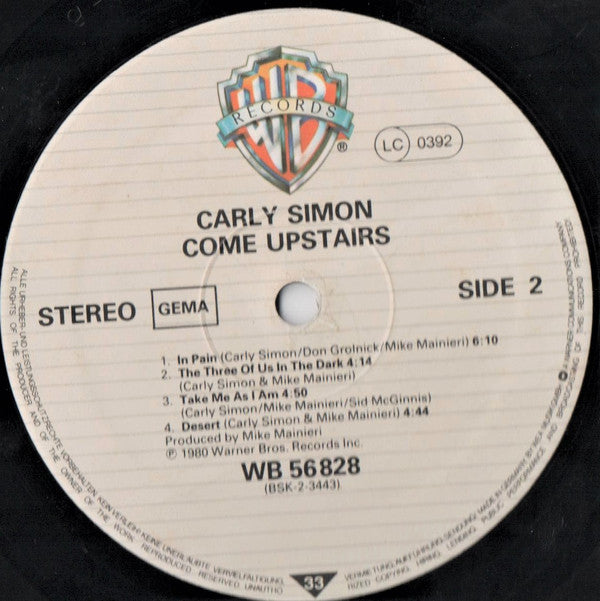 Carly Simon : Come Upstairs (LP, Album)