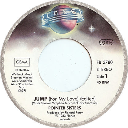 Pointer Sisters : Jump (For My Love) (7", Single)