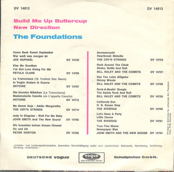 The Foundations : Build Me Up Buttercup (7", Single)