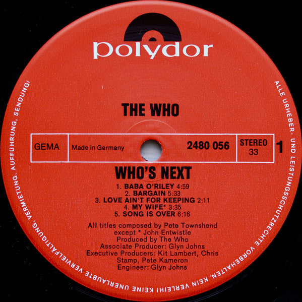 The Who : Who's Next (LP, Album, RP)