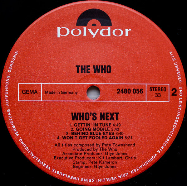 The Who : Who's Next (LP, Album, RP)