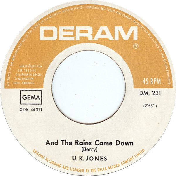 U.K. Jones : Let Me Tell Ya (7", Single, Mono)