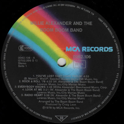 Willie Alexander & The Boom Boom Band : Willie Alexander & The Boom Boom Band (LP, Album)