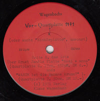 Various : Wagenbachs Vor-Quarkplatte 1971 (7", Promo)
