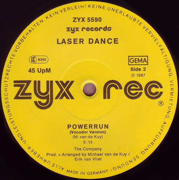 Laser Dance* : Power Run (12", Maxi, Yel)