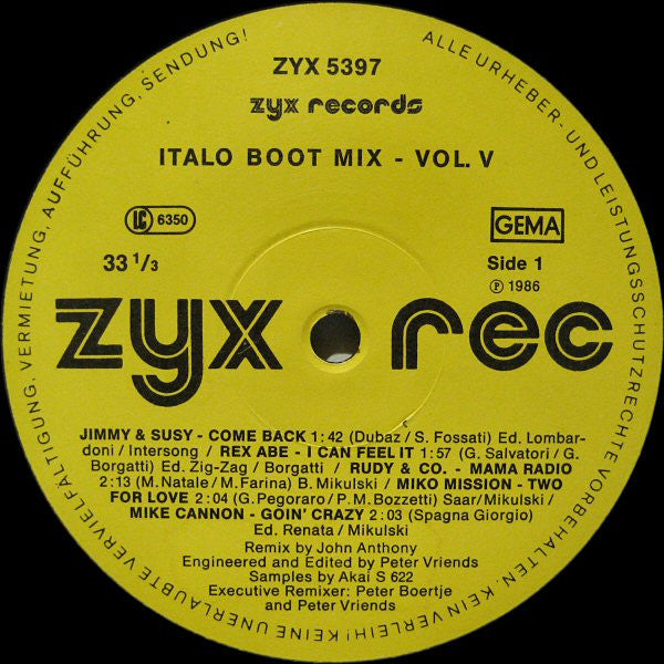 Various : Italo Boot Mix Vol. 5 (12", Maxi, Mixed)
