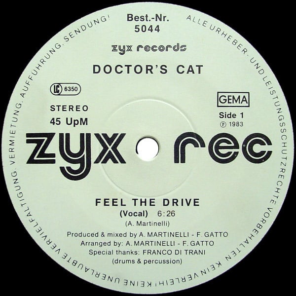 Doctor's Cat : Feel The Drive (12", Maxi)