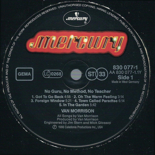 Van Morrison : No Guru, No Method, No Teacher (LP, Album)