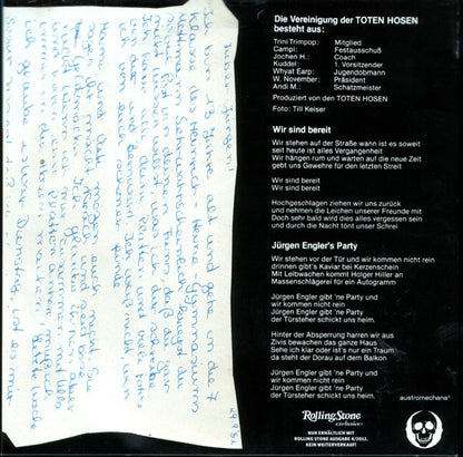 Die Toten Hosen : Wir Sind Bereit / Jürgen Engler's Party (7", Single, RE)