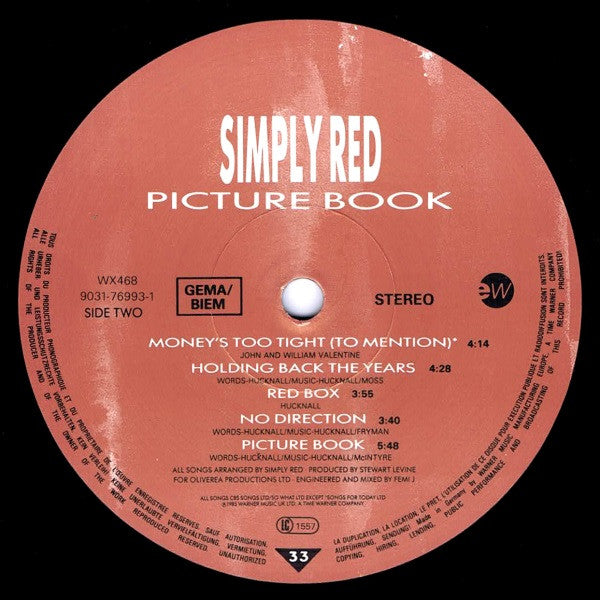 Simply Red : Picture Book (LP, Album, RM)