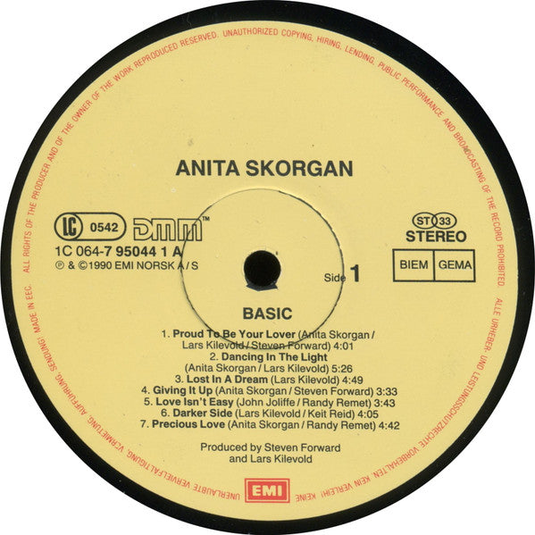Anita Skorgan : Basic (LP, Album)