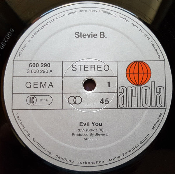 Stevie B. : Evil You (12", Maxi)