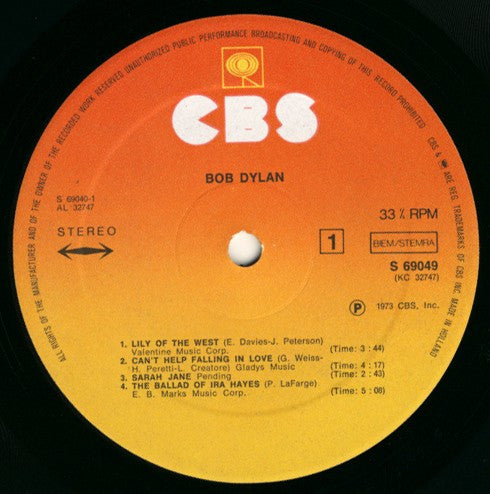 Bob Dylan : Dylan (LP, Album, RE)