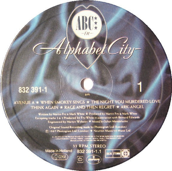 ABC : Alphabet City (LP, Album)