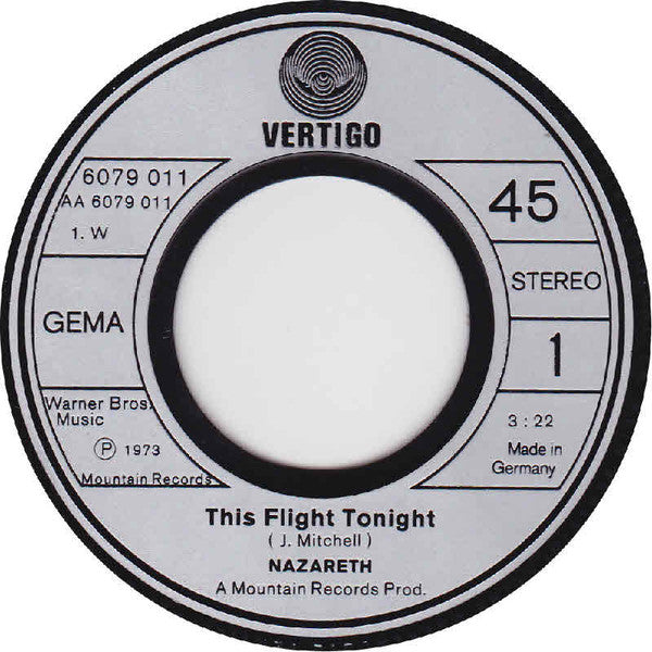 Nazareth (2) : This Flight Tonight / Shanghai'd In Shanghai (7")