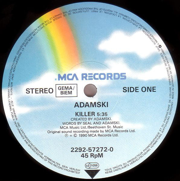 Adamski : Killer (12", Maxi)