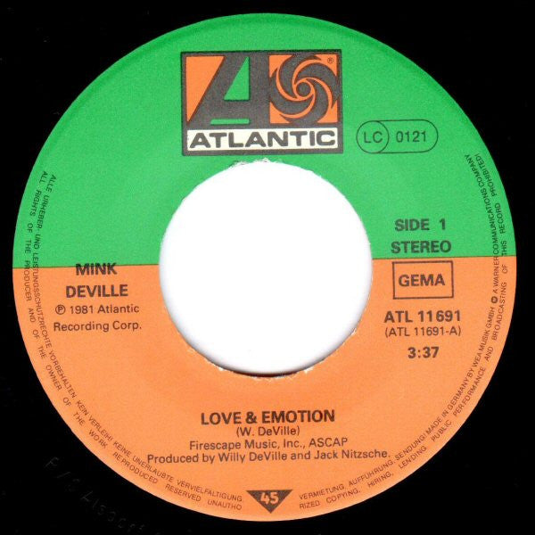 Mink DeVille : Love And Emotion (7", Single)