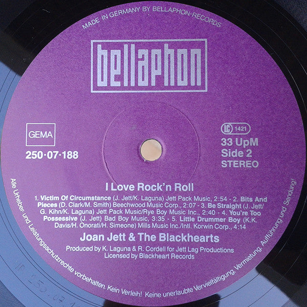 Joan Jett & The Blackhearts : I Love Rock 'N Roll (LP, Album, RE)