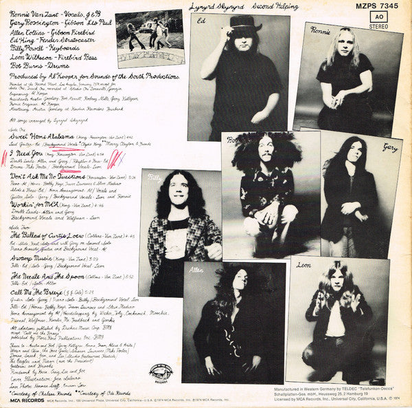 Lynyrd Skynyrd : Second Helping (LP, Album, RP)