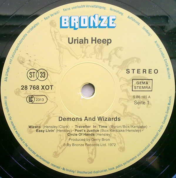 Uriah Heep : Demons And Wizards (LP, Album, RE)