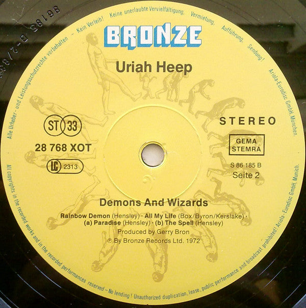 Uriah Heep : Demons And Wizards (LP, Album, RE)